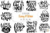 Funny Kitchen Quotes Bundle Vol 5 Graphic by peachycottoncandy