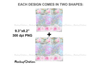 Floral Tumbler PNG  Unicorn Glitter Tumbler Wrap Design By