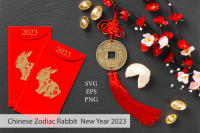 Chinese New Year Rabbit Zodiac Sign PNG & SVG Design For T-Shirts