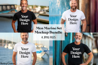 Men Black T-Shirt Mockup Nautical Bundle, Man Boat Fishing Lifestyle By  MockupStation