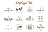 Awesome Beach Bar Icons And Logo Set By Ckybe S Store Thehungryjpeg Com
