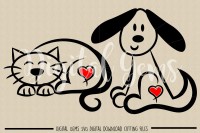 Dog And Cat Svg Dxf Png Files By Digital Gems Thehungryjpeg Com