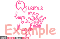 Queens Are Born In January February March Silhouette Svg Love Clipart Queens Has Arrived Baby Girl Birth Announcemnt Crown Birthday 559s By Hamhamart Thehungryjpeg Com
