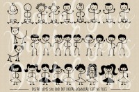 Stick figure people SVG / DXF / EPS / PNG files By Digital Gems