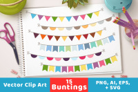 15 Buntings Clipart Bunting Banner Clipart Bunting Svg Bunting Flag Clipart Bunting Triangle Bunting Half Circle By Digital Download Shop Thehungryjpeg Com