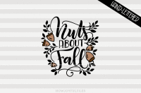 Nuts About Fall Autumn Svg Dxf Pdf Files Hand Drawn Lettered Cut File Graphic Overlay By Howjoyful Files Thehungryjpeg Com