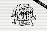 Happy Halloween Pumpkin Svg Dxf Pdf Files Hand Drawn Lettered Cut File Graphic Overlay By Howjoyful Files Thehungryjpeg Com