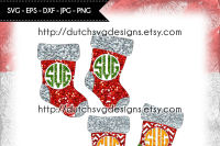 2 Christmas Monogram Stockings In Jpg Png Svg Eps Dxf Cricut Silhouette Stockings Svg Socks Svg Christmas Svg Monogram Svg By Dutch Svg Designs Thehungryjpeg Com
