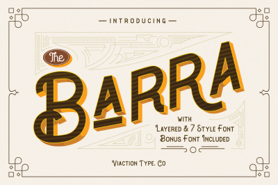 The Barra Typeface |7 Font Family + Bonus