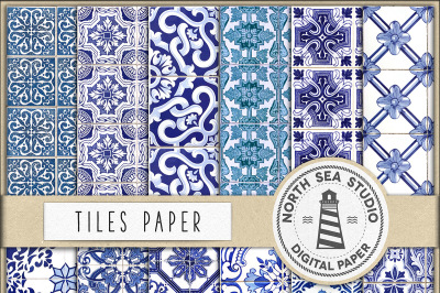 Portuguese Tiles Digital Paper