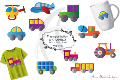 Transportation graphics and illustration svg / transportation clip art SVG / transportation vector/ hand drawn doodle / Eps / Png / transporation