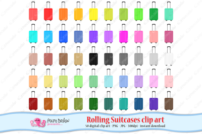 Rolling Suitcase clipart