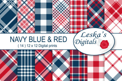 Red White and Blue Plaid Patterns