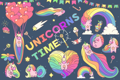 vector SET Unicorns time