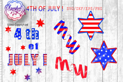 4TH OF JULY-CUT FILES - SVG/DXF/EPS/PNG