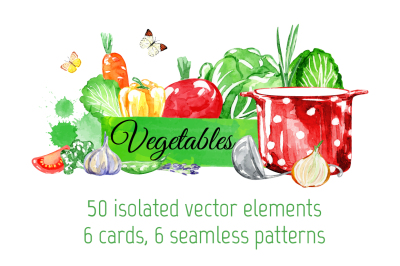Watercolor vegetables