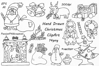Hand Drawn Christmas Clipart