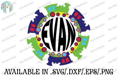 Monogram Train - SVG, DXF, EPS Cut File