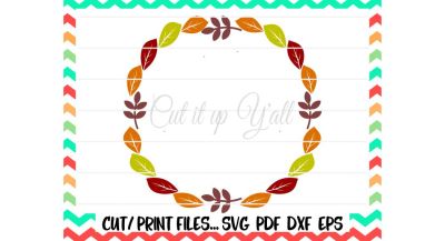 Fall Leaves Circle Svg/Autumn Leaves/Autumn Wreath/Print and Cut Files/Printable PDF/Silhouette Cameo/Cricut/Instant Download.