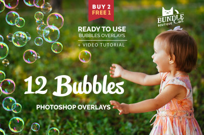 12 Soap Bubbles Photo Overlays