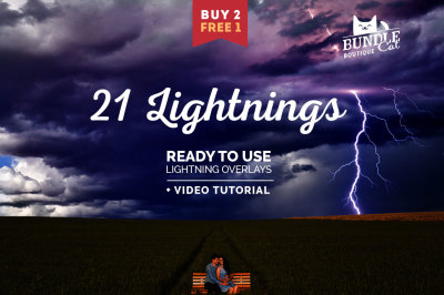21 Lightning Photoshop Overlays