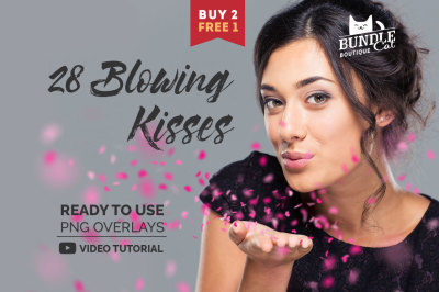 28 Blowing kisses Photoshop Overlays