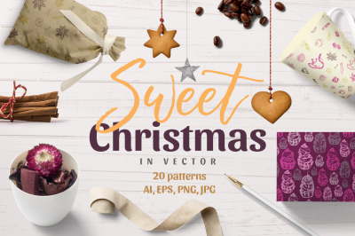 Sweet Christmas - vector patterns