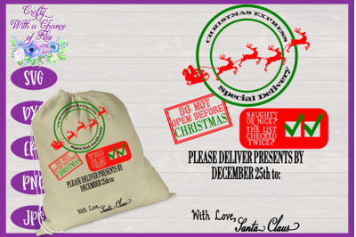 Christmas SVG | Santa Gift Sack SVG | Christmas Present Bag SVG