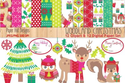 Woodland Christmas Clipart