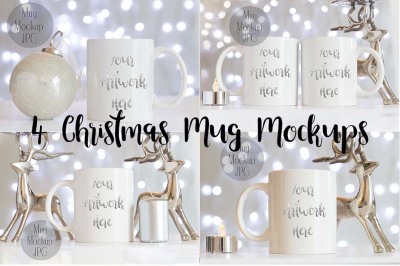 4 Christmas Mug Mockups