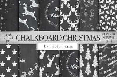 Chalkboard Christmas scrapbook paper 