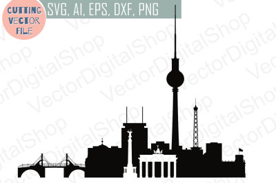 Berlin Vector Skyline SVG, DXF