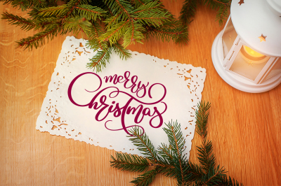 Merry Christmas Quotes and Objects Calligraphy Collection