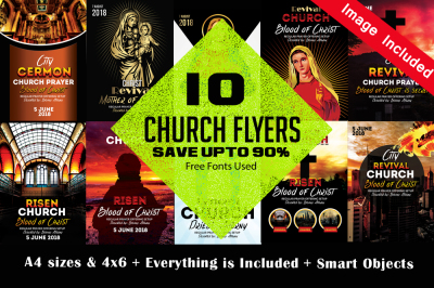 10 Church Flyer Template Bundle Vol:01