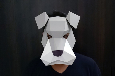 DIY Schnauzer Mask - 3d papercraft