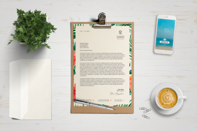 A4 One Page Letterhead / Invoice / Resume Mockup