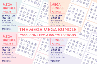 Line Icons &ndash; Mega Bundle Vol 1-4 (25% off)