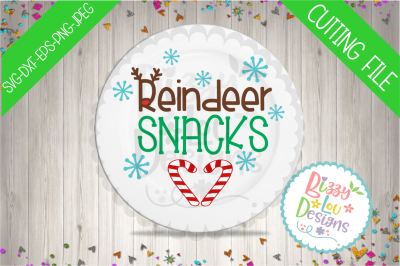 Reindeer Snacks cookie plate SVG DXF EPS PNG JPEG