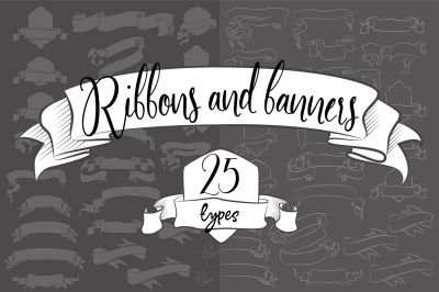 25 ribbons and banners - 3 colors