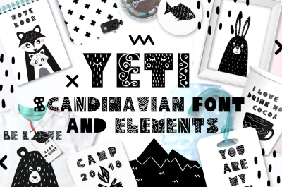 Yeti - Scandinavian font &amp; elements