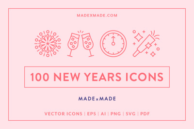 Line Icons - New Years Eve