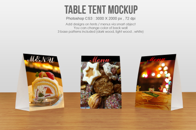Table tent / menu Mockup