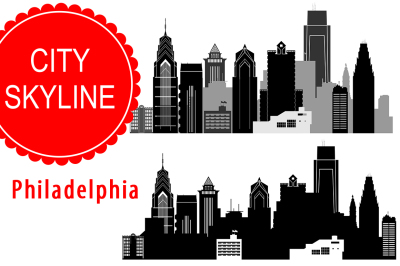 Philadelphia vector Pennsylvania USA skyline SVG, PNG, JPG, EPS, AI, DXF