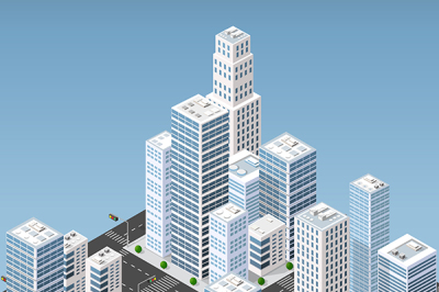 Isometric 3D illustration city 