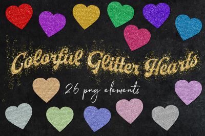 Glitter Hearts Clipart