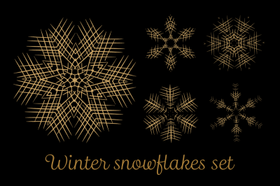Winter snowflakes set