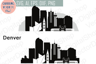 Denver vector Colorado USA skyline SVG, PNG, JPG, EPS, AI, DXF