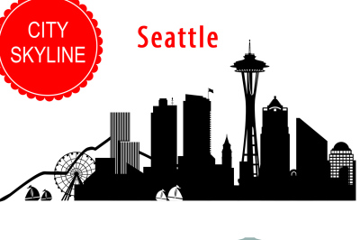 Seattle vector,  Washington, USA skyline SVG, PNG, JPG, EPS, AI, DXF