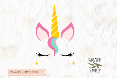 Unicorn with Lashes cut file in SVG, DXF, PNG, PDF, EPS formats
