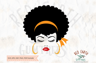 Afro hair woman cut file in SVG, DXF, PNG, PDF, EPS formats 